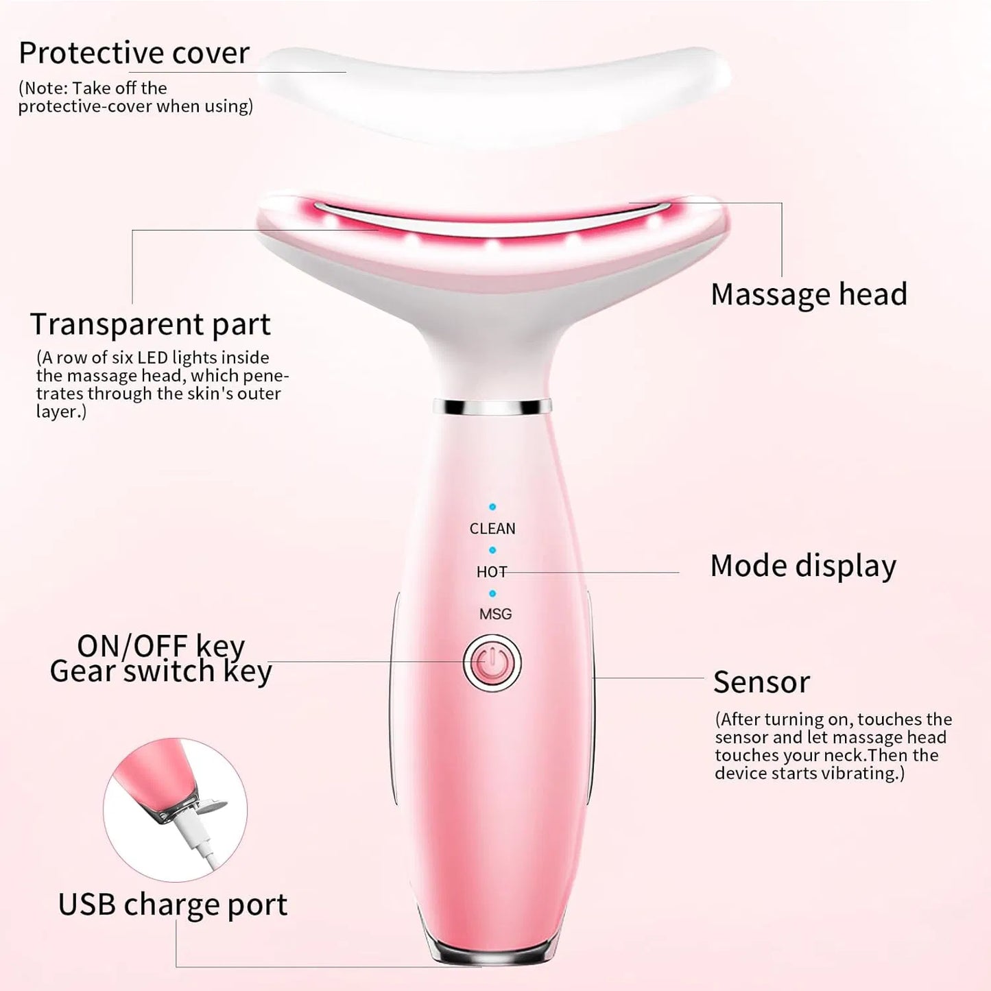 Neck & Face Lift Massager – Skin Tightening & Anti-Aging Tool